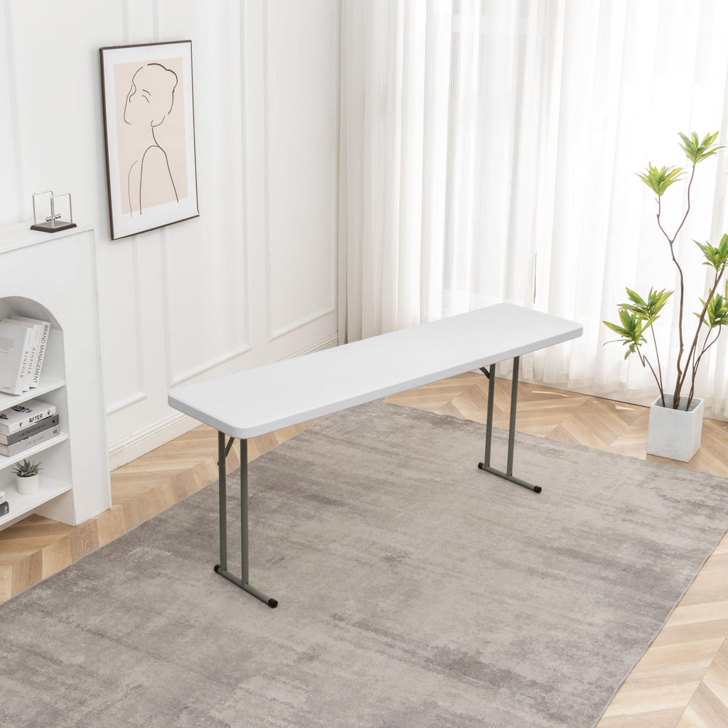72" White Plastic Folding Seminar Table E46283