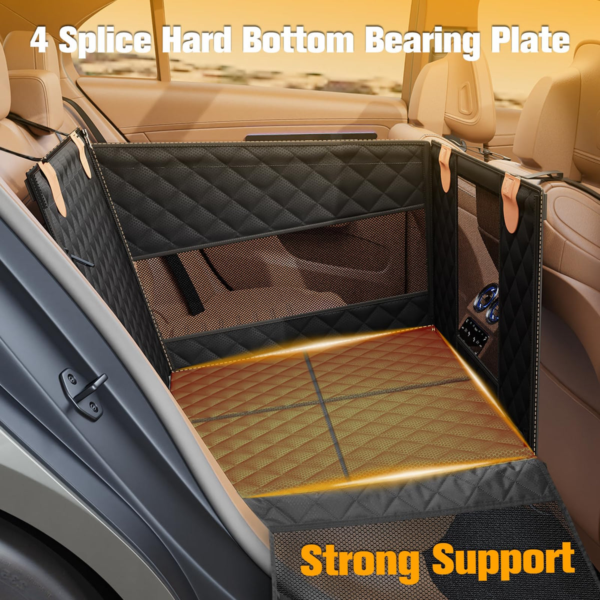 Large Dog Car Seat with Hard Bottom W9505