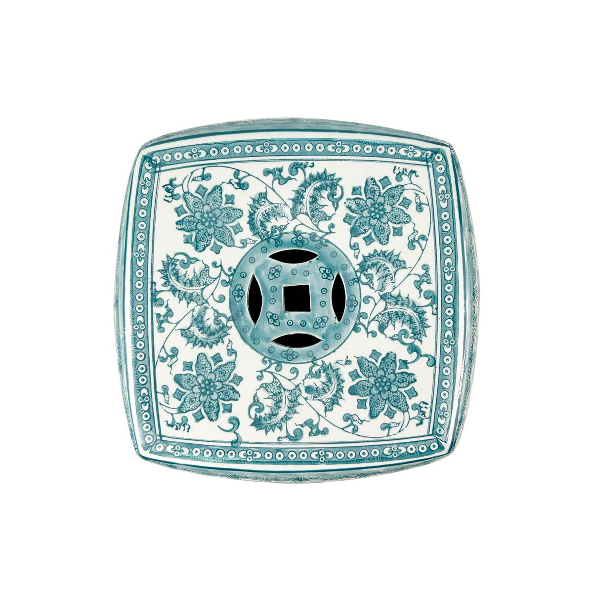 Teal Blue Ceramic Garden Stool Z54318