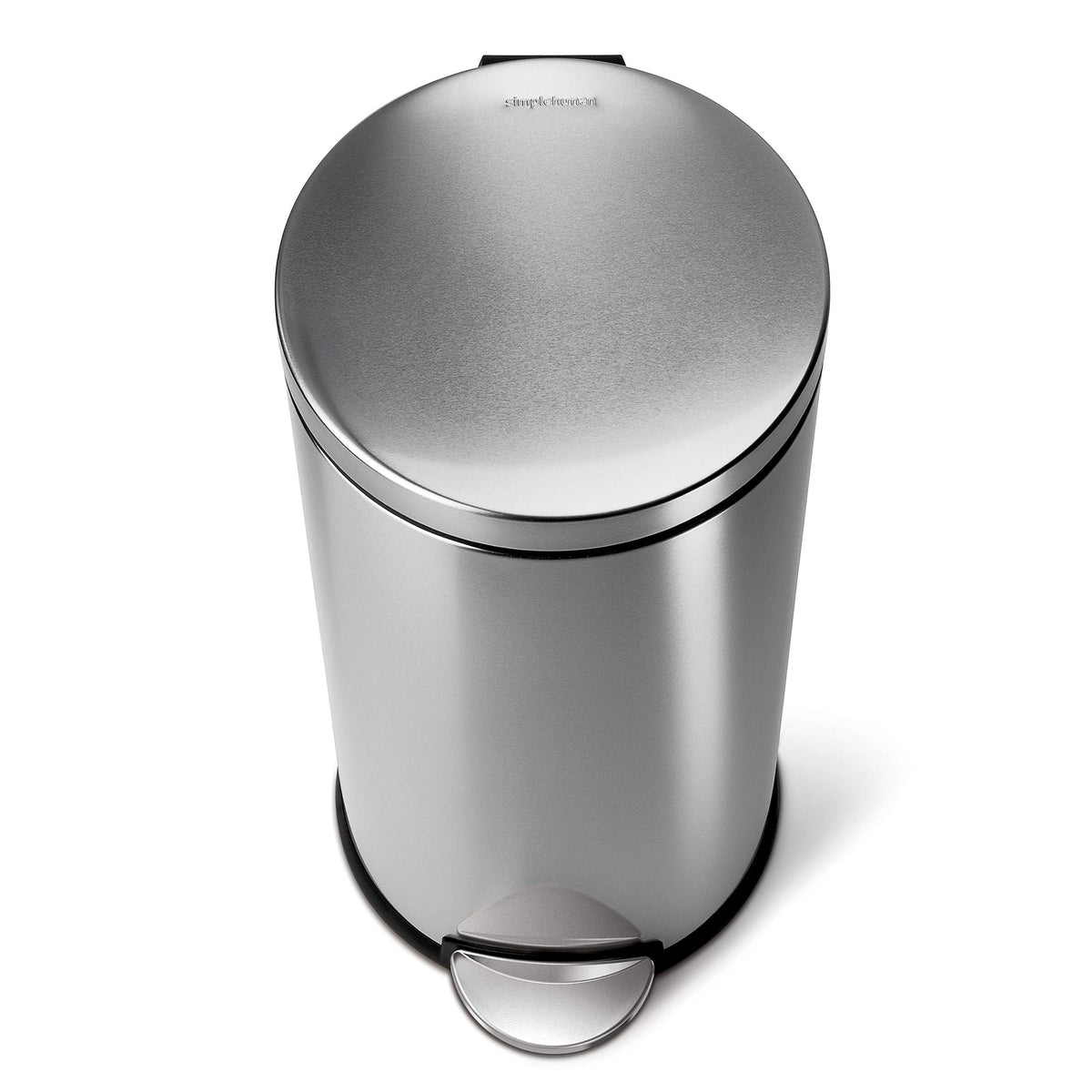 30L Brushed Stainless Steel Round Step Trash Can F456