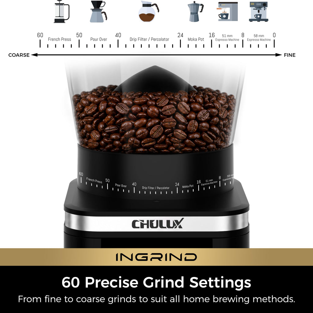 Electric Coffee Grinder with 60 Grind Settings I51946