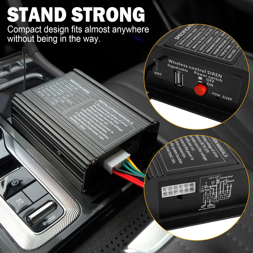 200W Multi-Tone Emergency Car Siren Speaker PA System Kit V4747