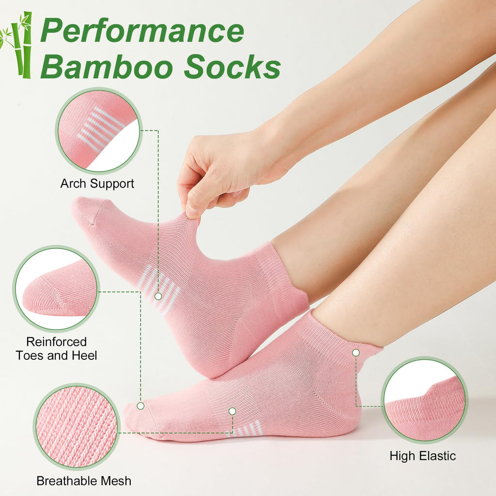 6 Pairs Thin Breathable Bamboo Ankle Socks K58518