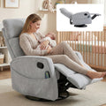 Gray Manual Swivel Glider Recliner with Massage X48365