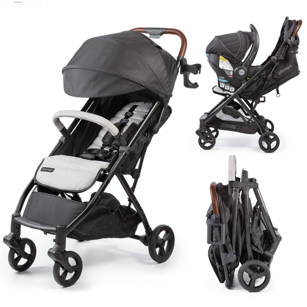 Compact Fold Stroller with Oversized Canopy and Extra-Large Storage, Gray D851127