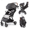 Compact Fold Stroller with Oversized Canopy and Extra-Large Storage, Gray D851127