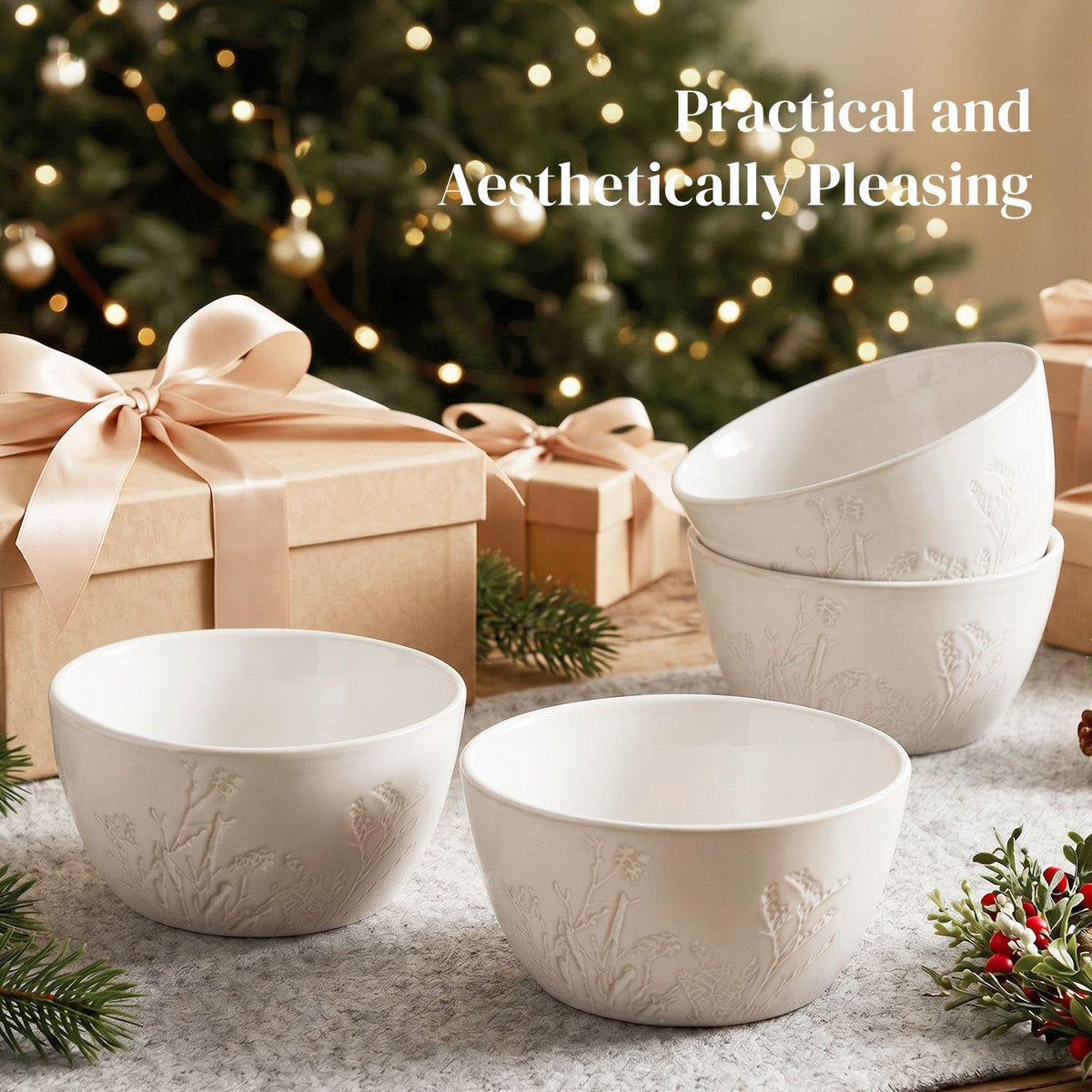 32 OZ Ceramic Soup Bowls Set of 4 H8806