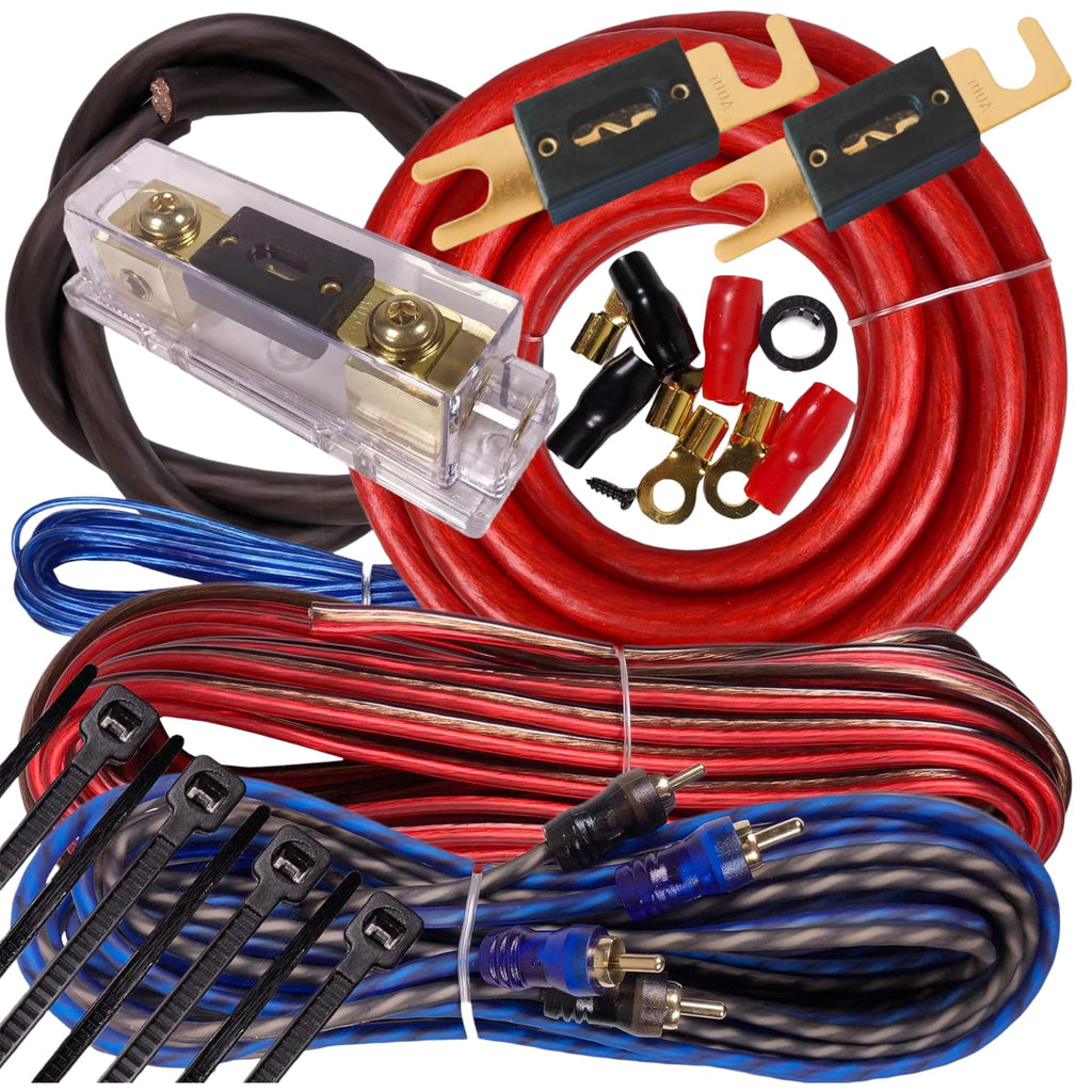 0 Gauge Amplifier Installation Wiring Kit Blue Power Cable V433865