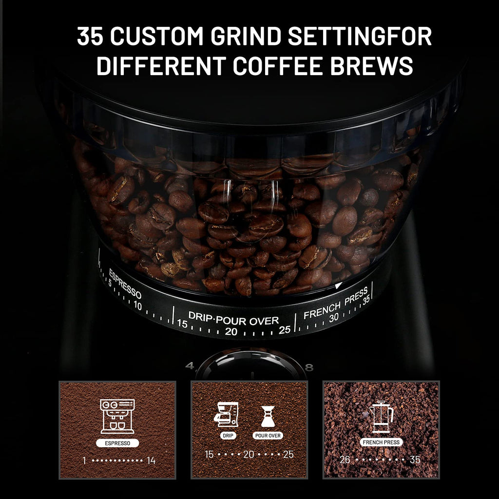 Electric Conical Burr Coffee Grinder with 35 Adjustable Grind Settings K474