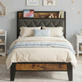 Twin Bed Frame with Storage Headboard Z577