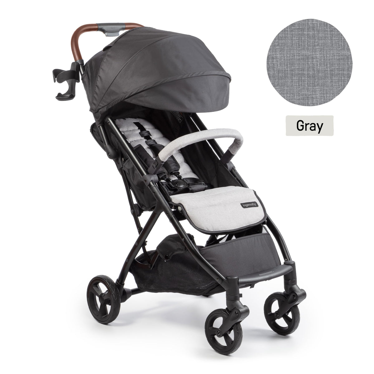 Compact Fold Stroller with Oversized Canopy and Extra-Large Storage, Gray D851127