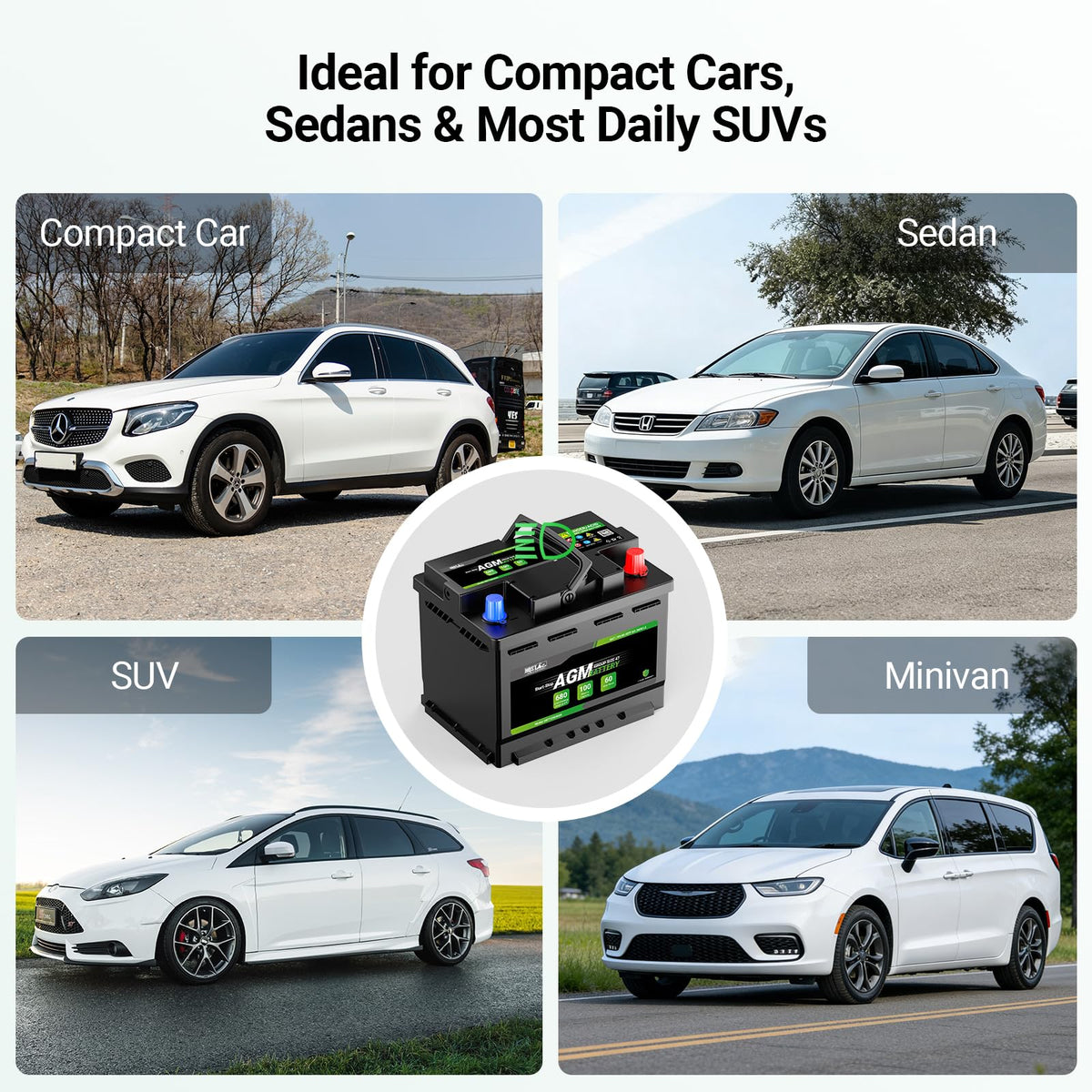 12V 60Ah AGM Car Battery Group 47 H5 X156