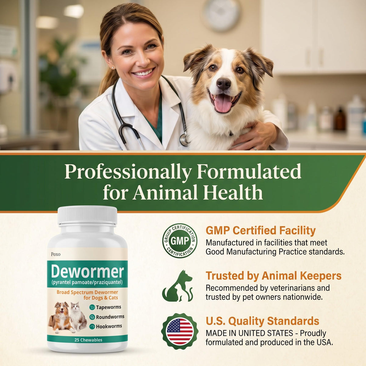 Dewormer for Dogs & Cats, 25 Chewable G4143