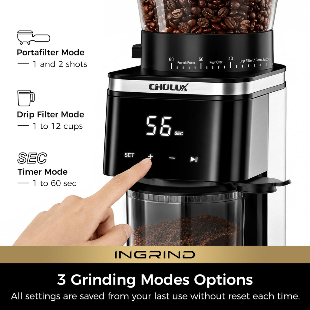 Electric Coffee Grinder with 60 Grind Settings I51946