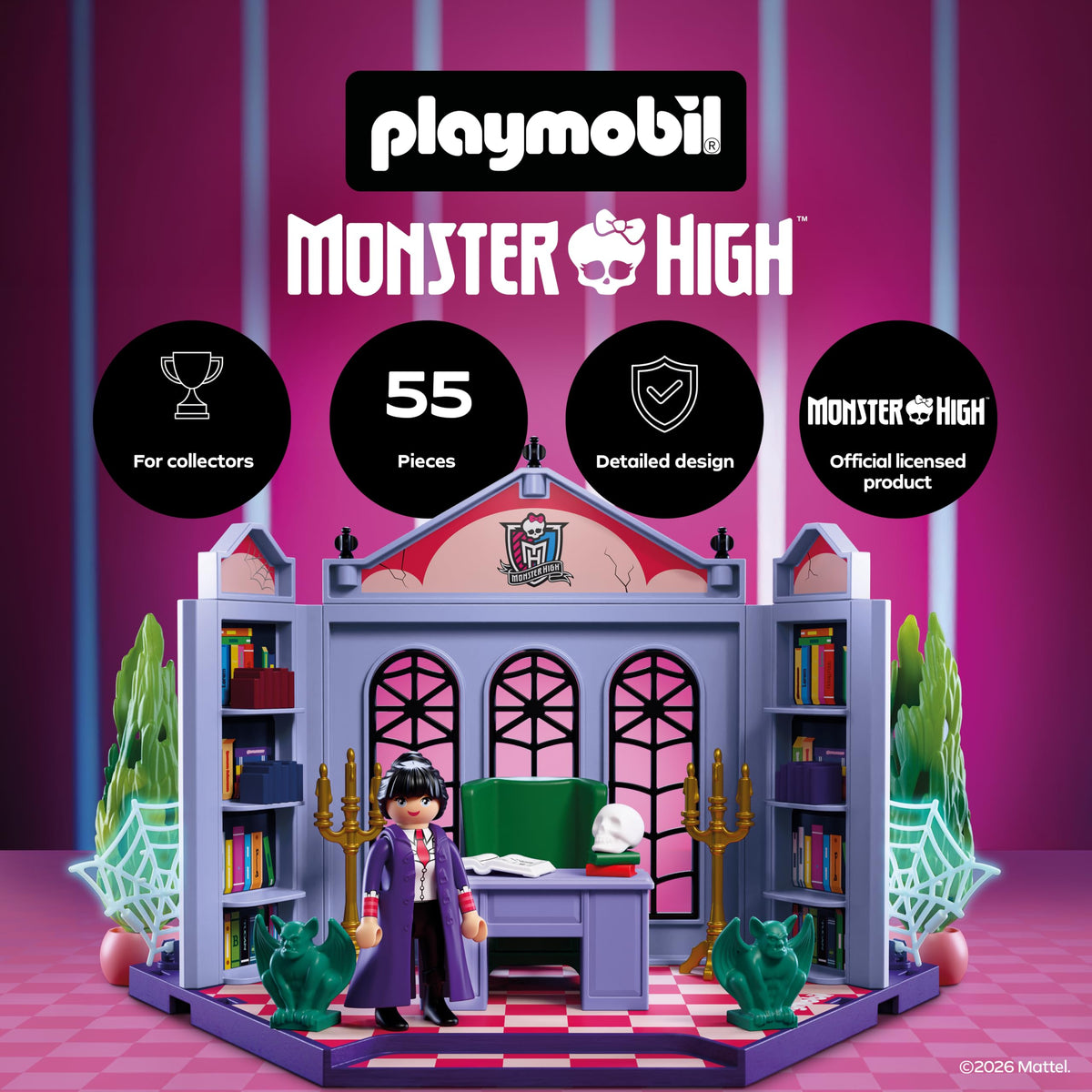Monster High Office Playset with Desk and Glow-in-the-Dark Spider Webs N286189