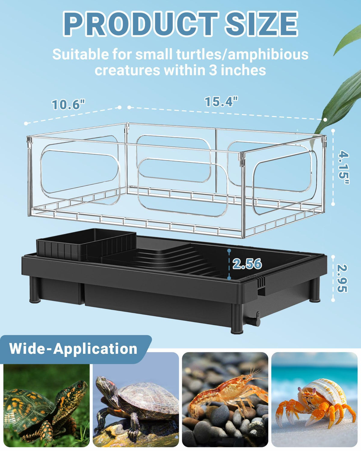 Small Turtle Tank Kit with Adjustable Lamp and Filter D640393