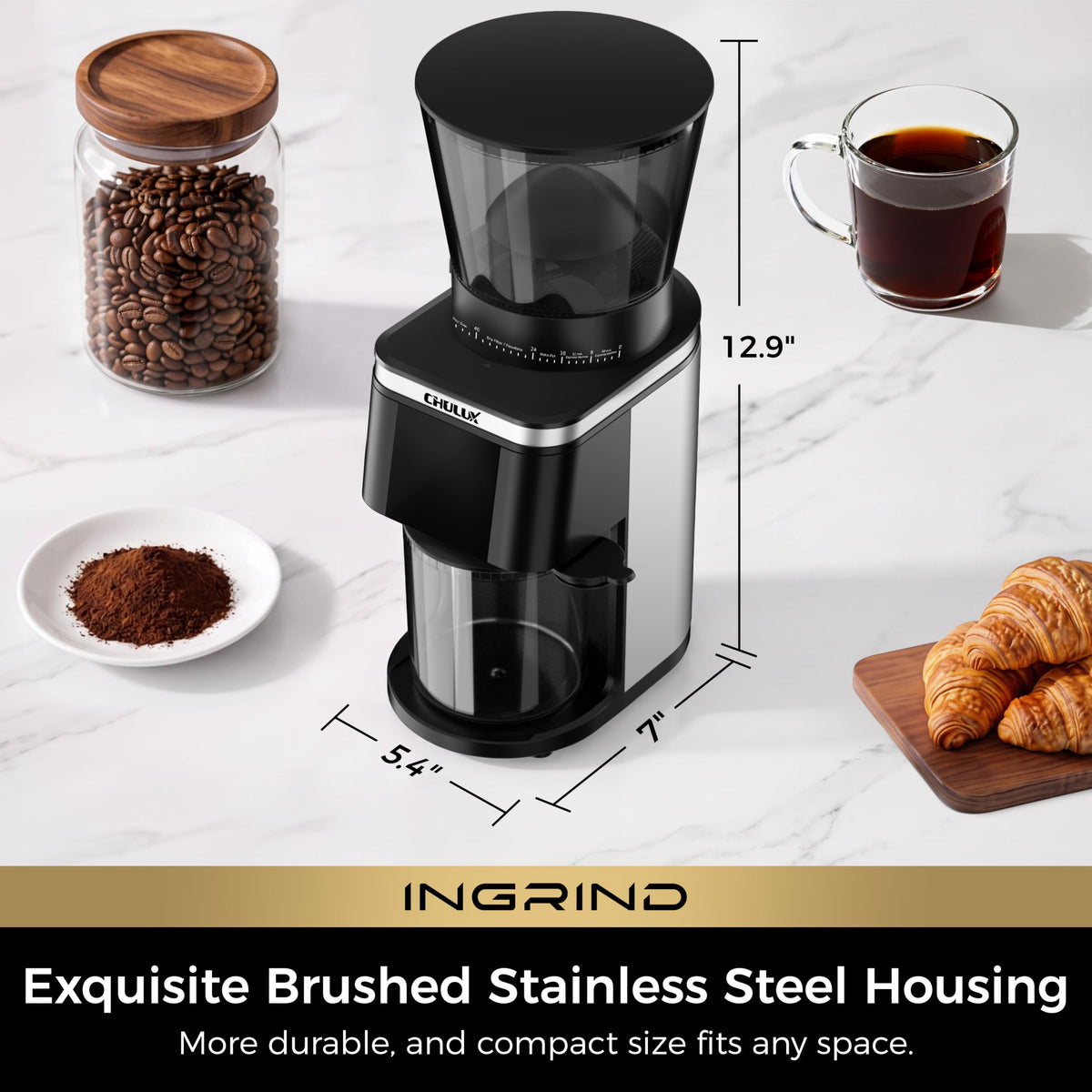 Electric Coffee Grinder with 60 Grind Settings I51946
