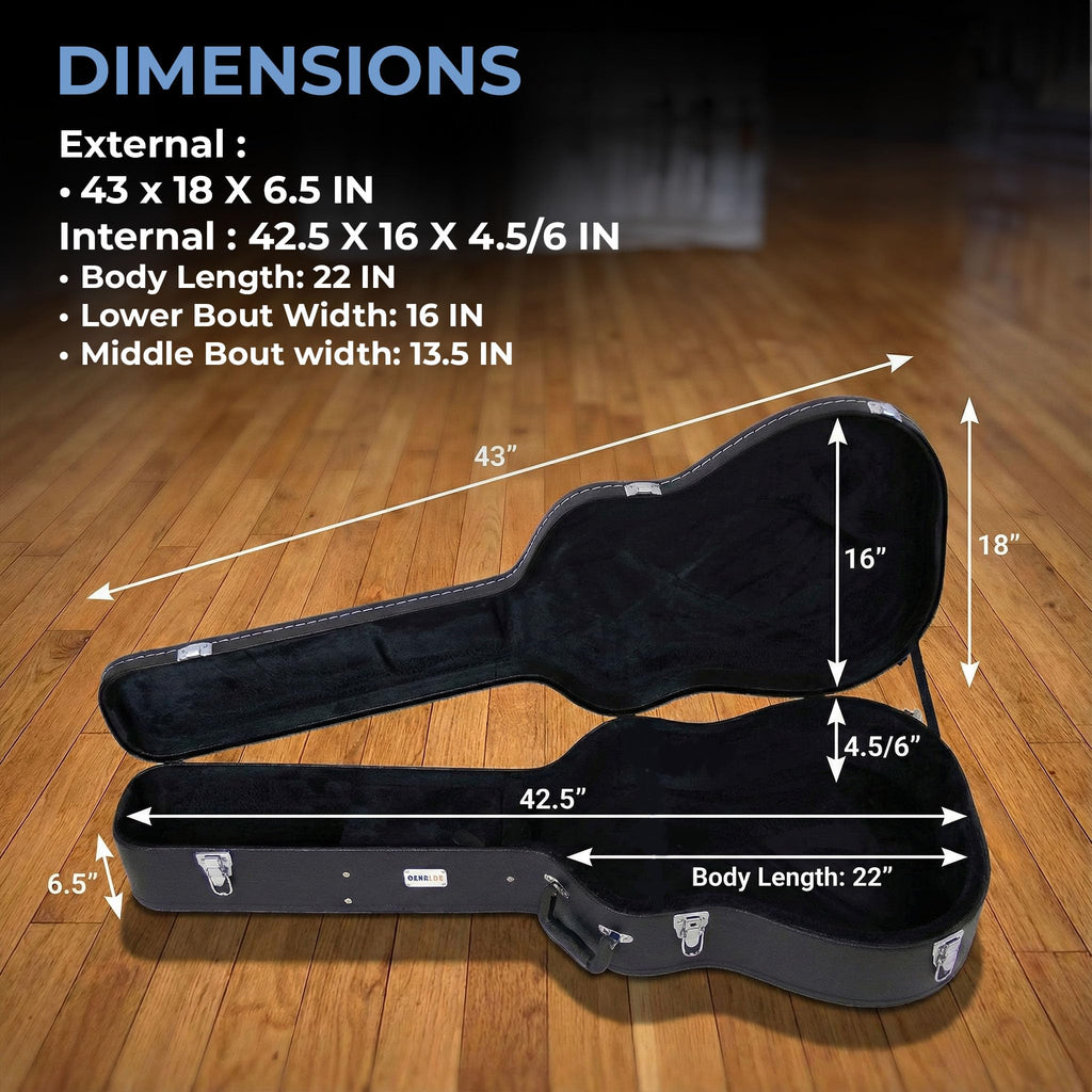 Black Acoustic Guitar Hardshell Case with Accessory Compartment B303837