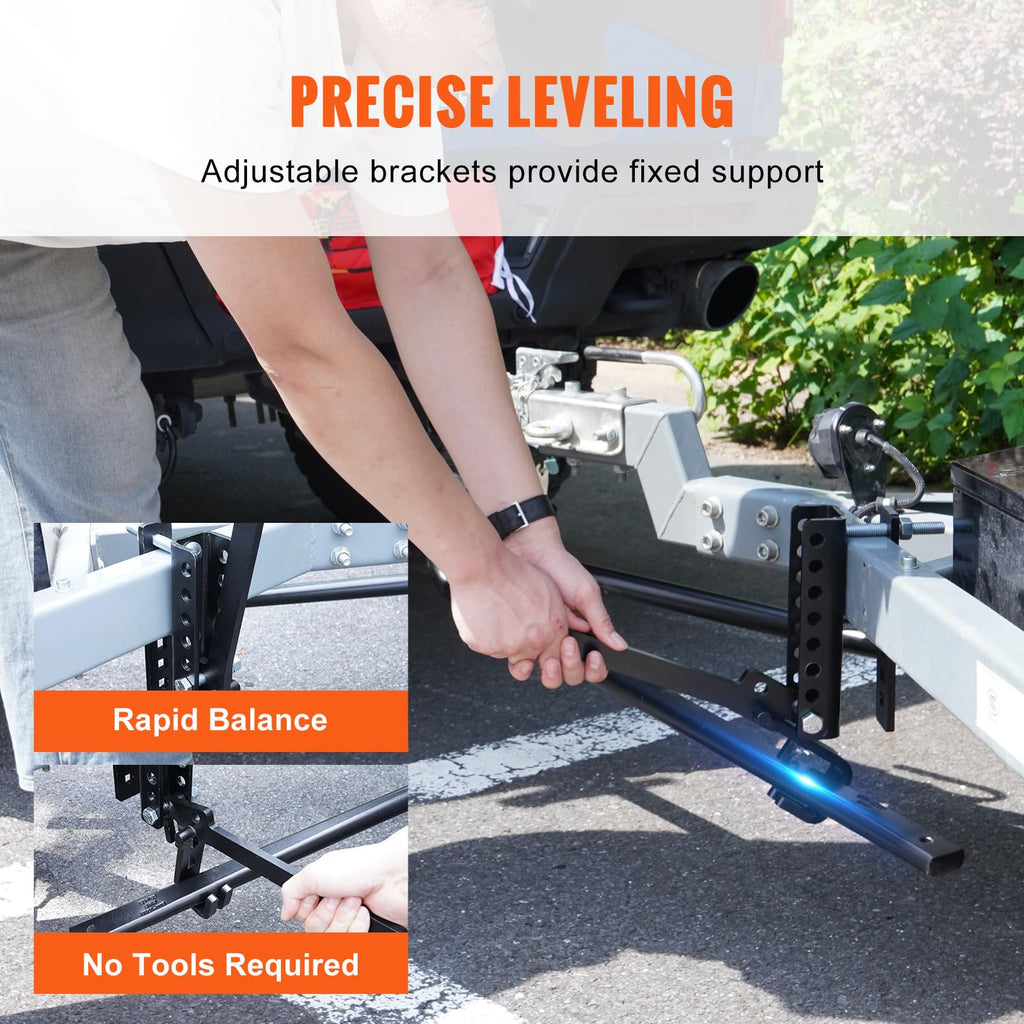 1500 lbs Capacity Weight Distribution Hitch with 2-Inch Steel Shank X2192