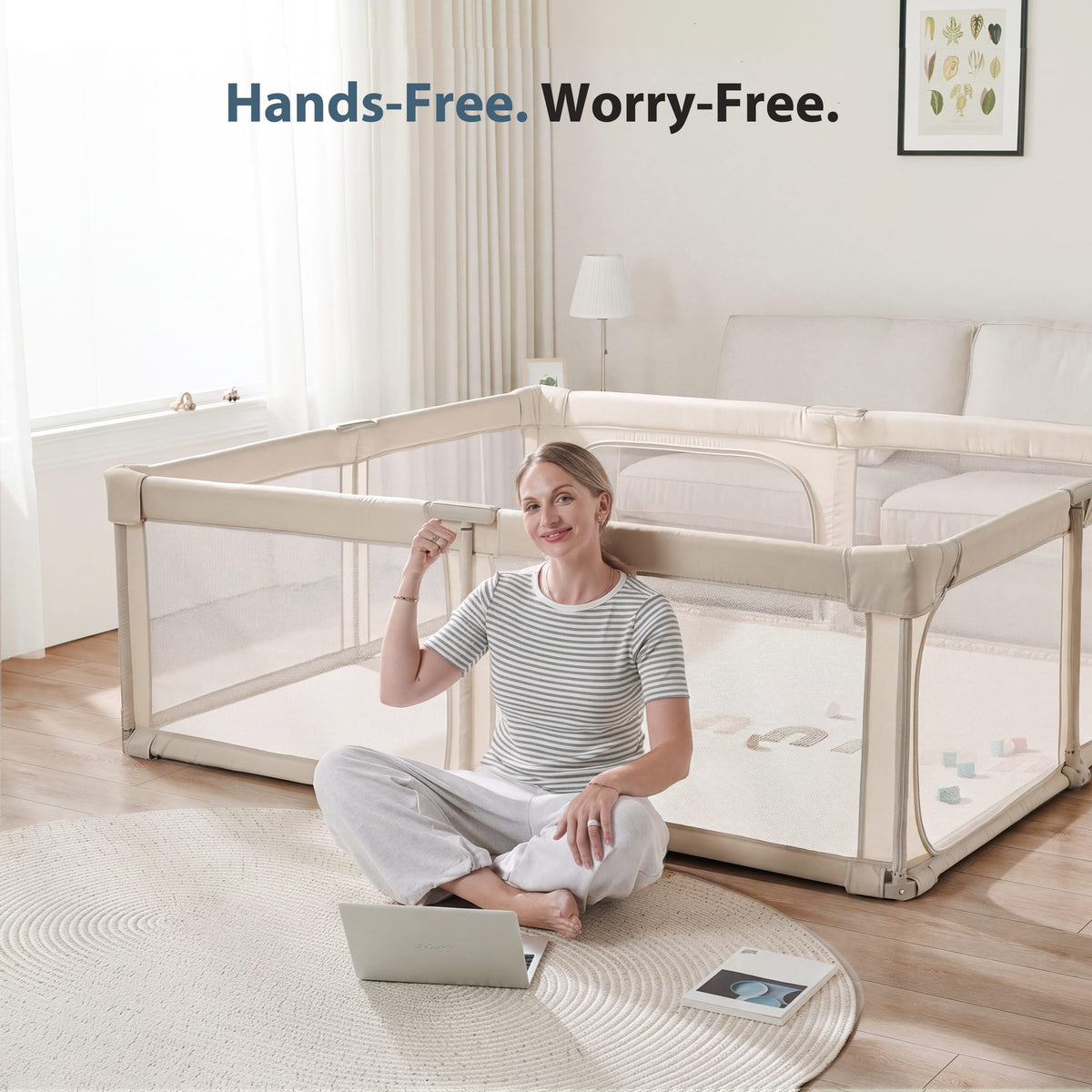Portable Foldable Playpen with Carry Bag Y3943