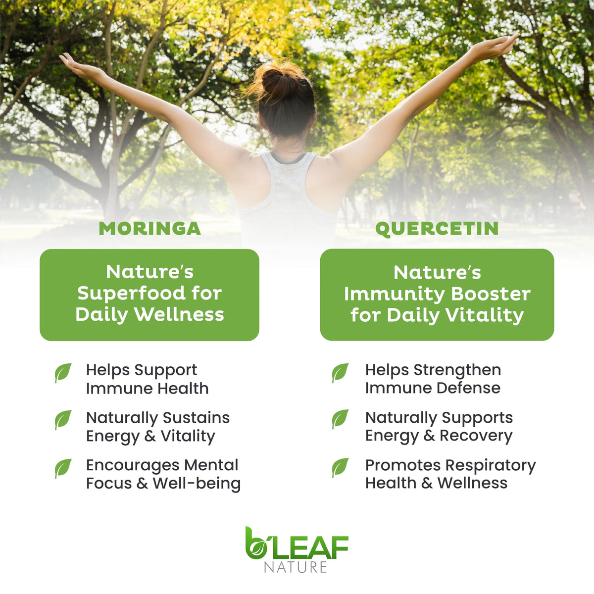 Moringa and Quercetin 1000mg Vegan Capsules S133