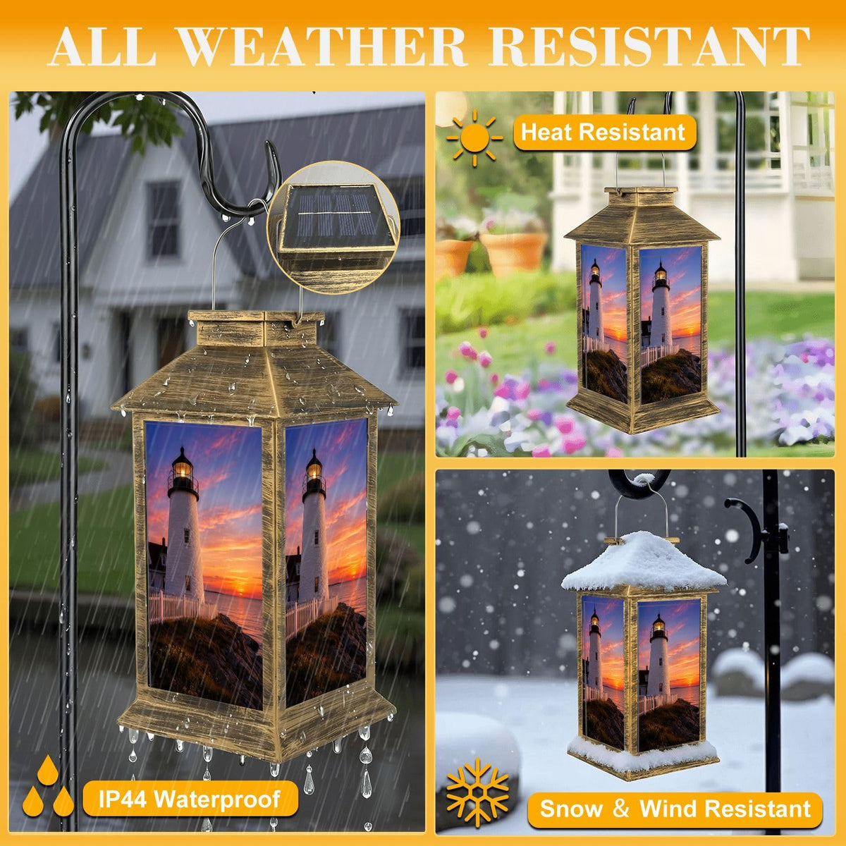 Solar Lantern Outdoor Waterproof LED Hanging Solar Lights Q649