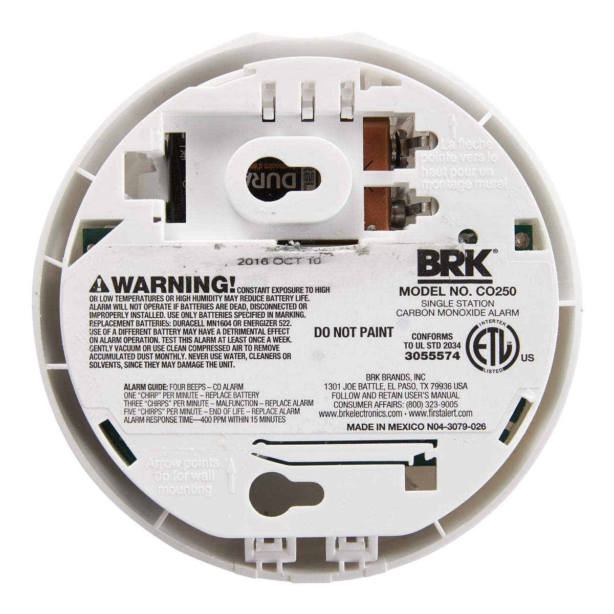 Battery Carbon Monoxide Alarm I343790