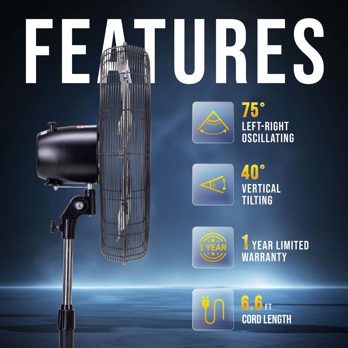 20” Oscillating Pedestal Fan, 3-Speed D127585
