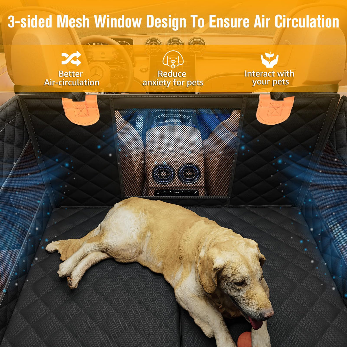 Large Dog Car Seat with Hard Bottom W9505