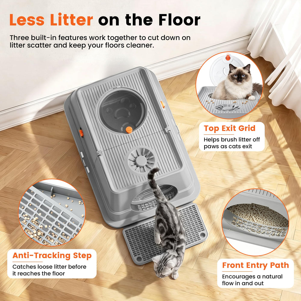XL Stainless Steel Litter Box with Lid M445