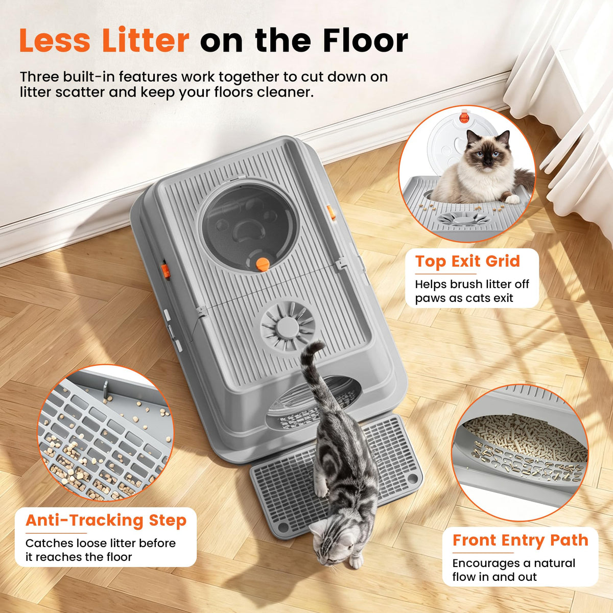 XL Stainless Steel Litter Box with Lid M445