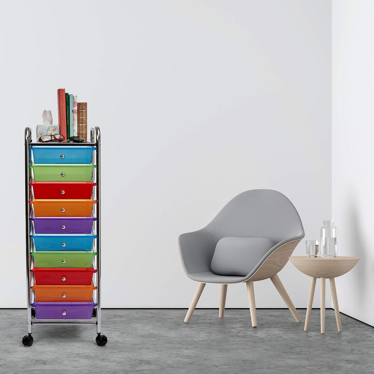 10 Drawer Rolling Storage Cart J9866