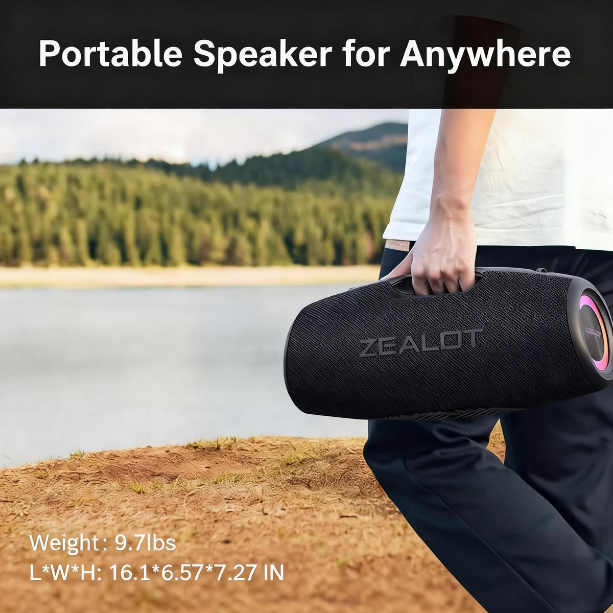 Black 120W Portable Waterproof Bluetooth Speaker X617