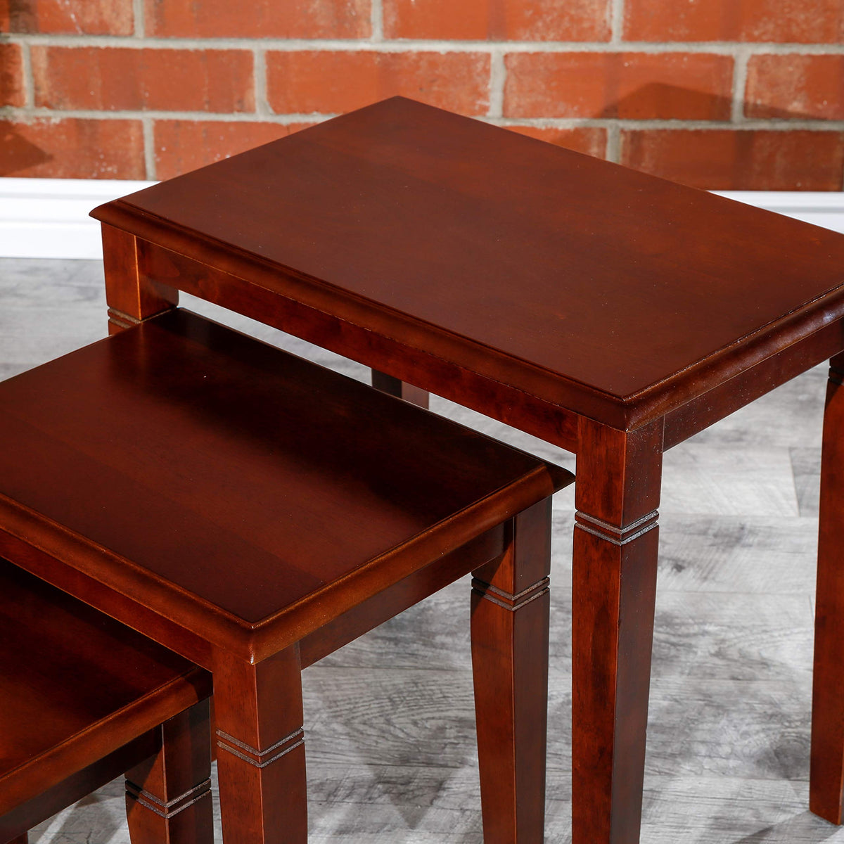 Wooden Nesting Tables Set of 3 Cherry Finish W74319