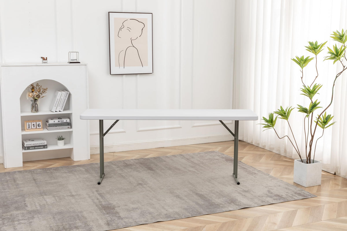 72" White Plastic Folding Seminar Table E46283