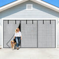 16x8FT Sliver Grey Magnetic Garage Door Screen with Fiberglass Mesh X149787