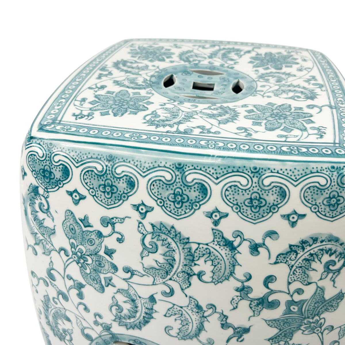 Teal Blue Ceramic Garden Stool Z54318