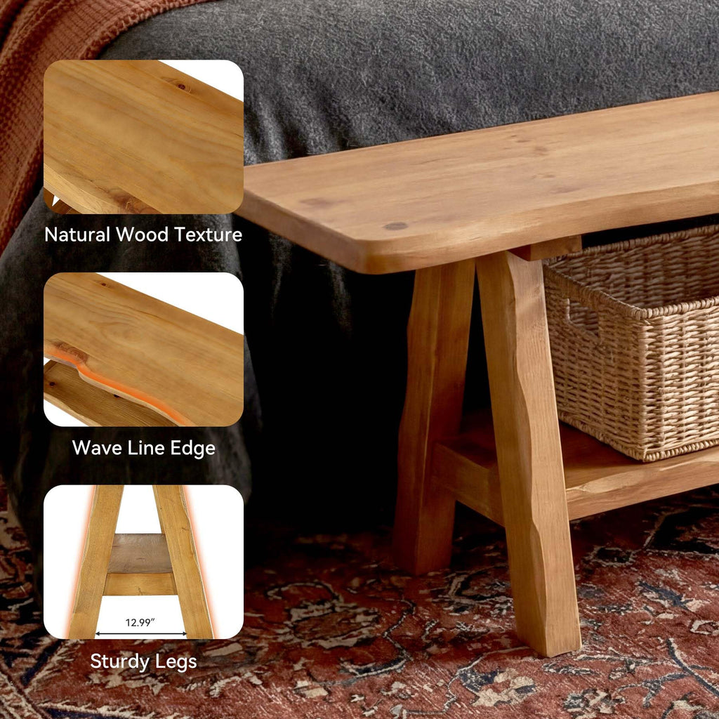 Brown Solid Wood Entryway Bench L651078