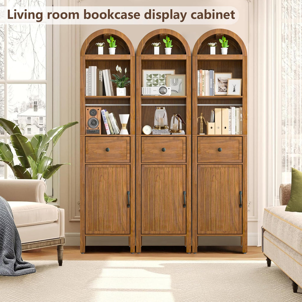 64" Tall Bathroom Storage Cabinet with Adjustable Shelves T3820