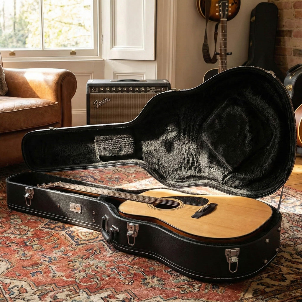 Black Acoustic Guitar Hardshell Case with Accessory Compartment B303837