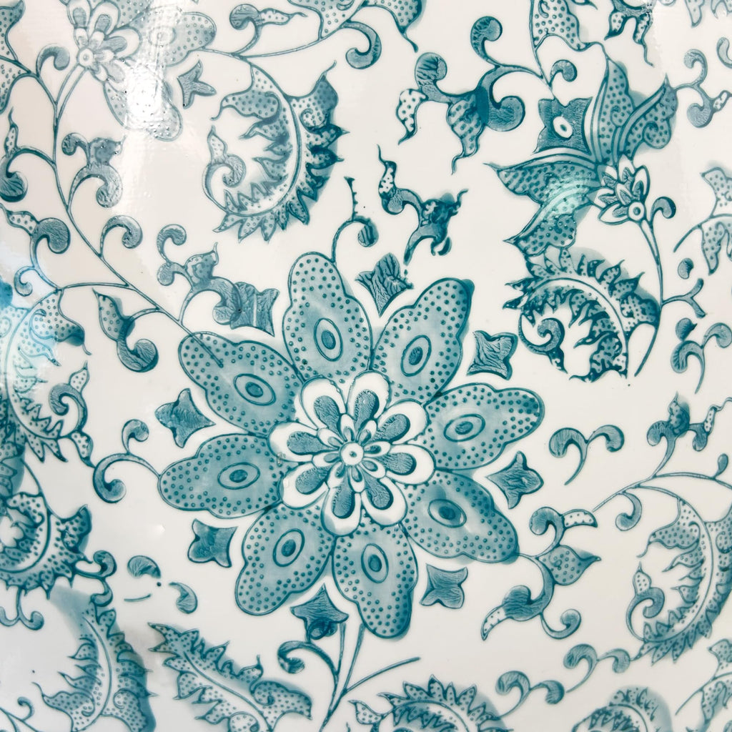 Teal Blue Ceramic Garden Stool Z54318