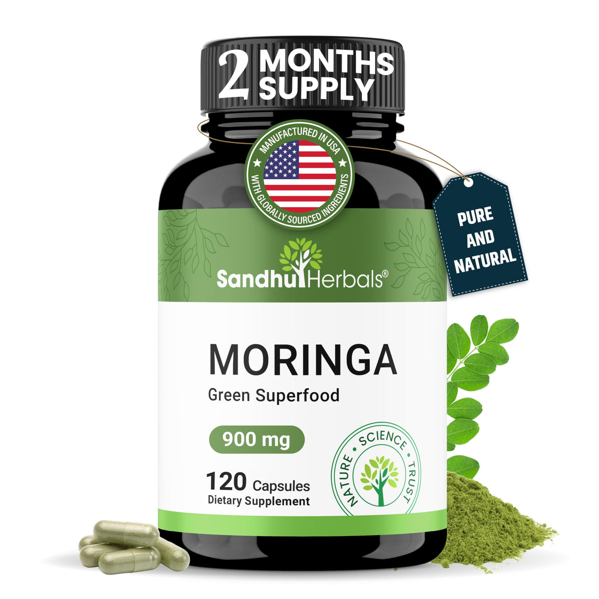 120 Count 900mg Moringa Capsules R2792