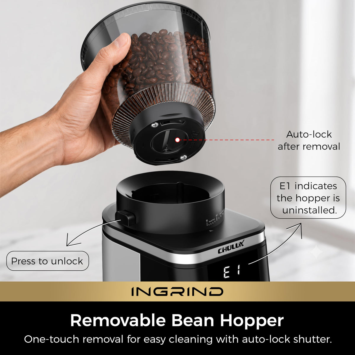 Electric Coffee Grinder with 60 Grind Settings I51946