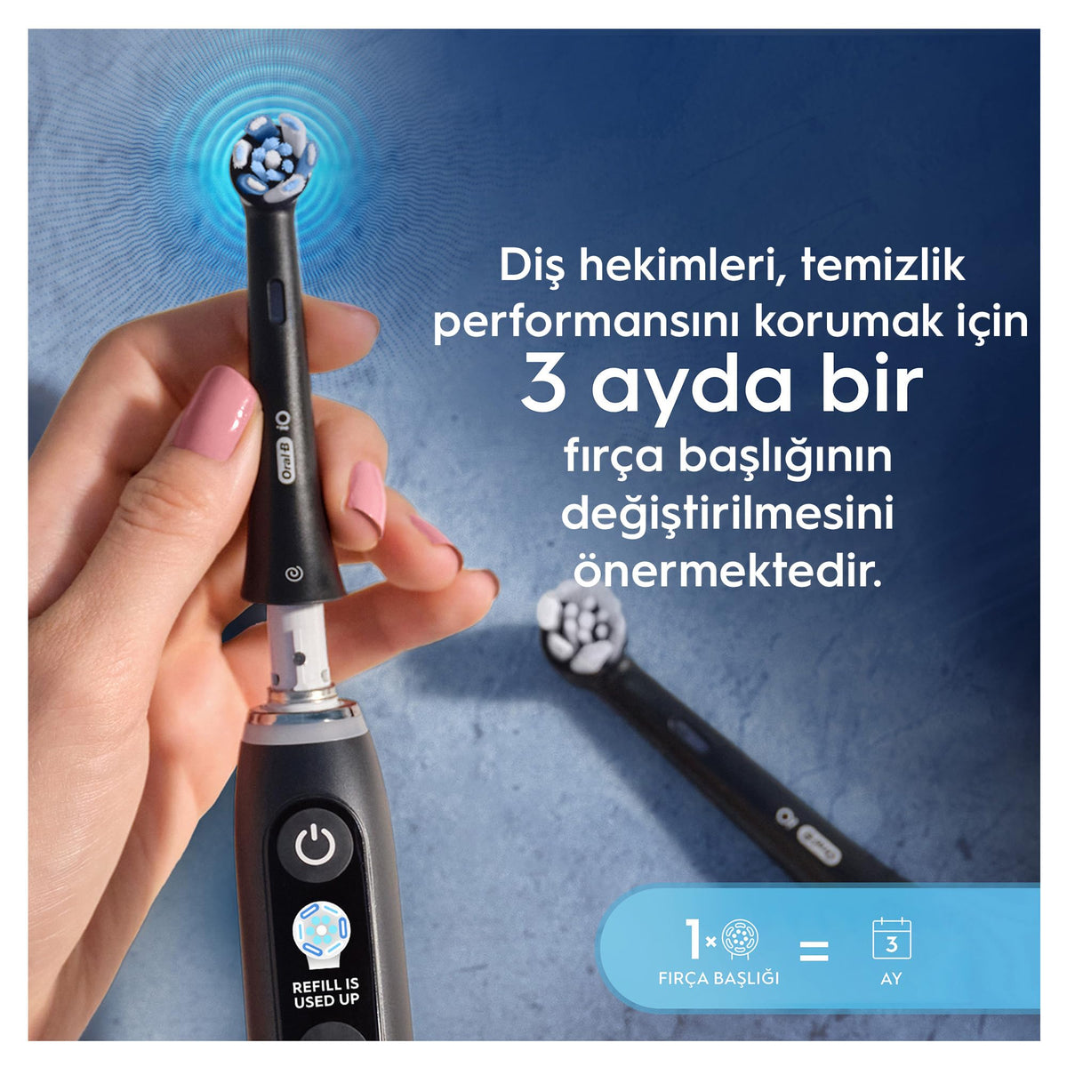 Black Replacement Toothbrush Heads T966