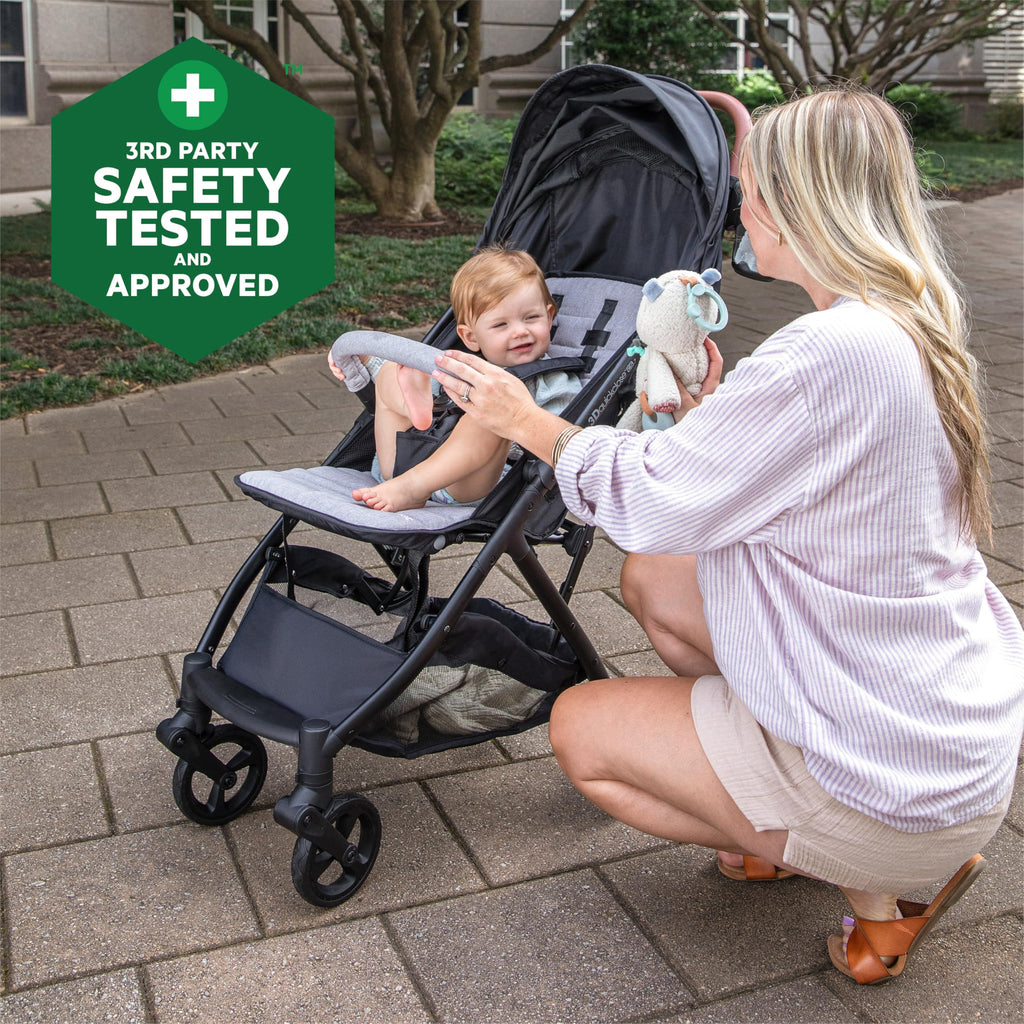 Compact Fold Stroller with Oversized Canopy and Extra-Large Storage, Gray D851127
