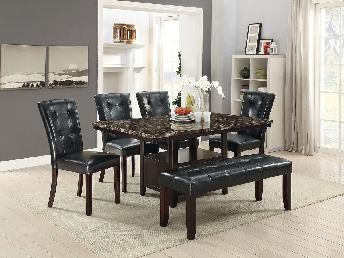 Black Faux Leather Dining Chairs Set of 2 D209607