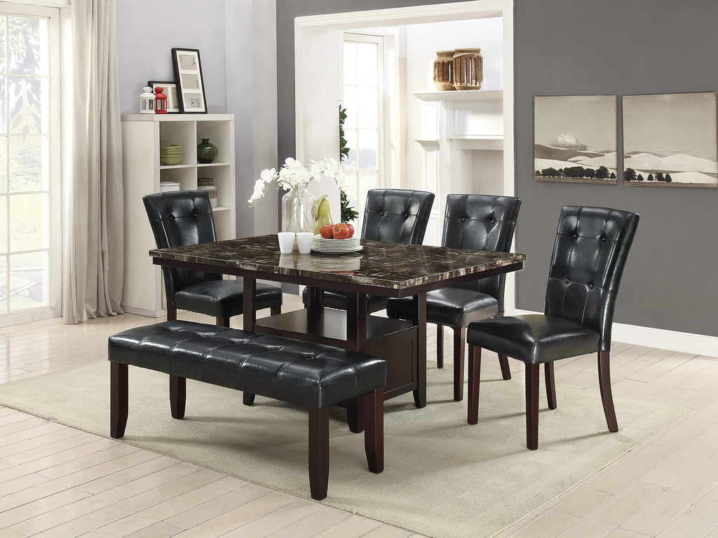 Black Faux Leather Dining Chairs Set of 2 D209607