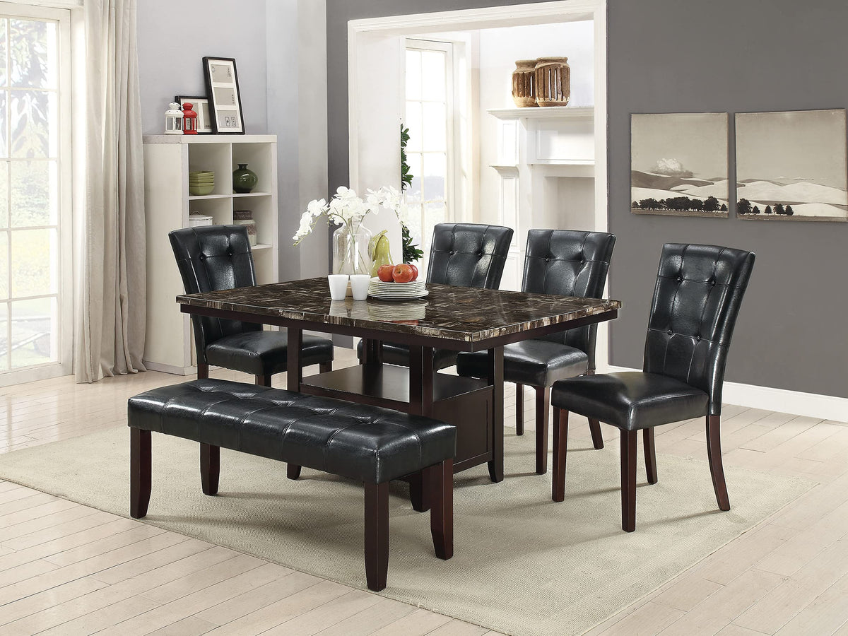 Black Faux Leather Dining Chairs Set of 2 D209607