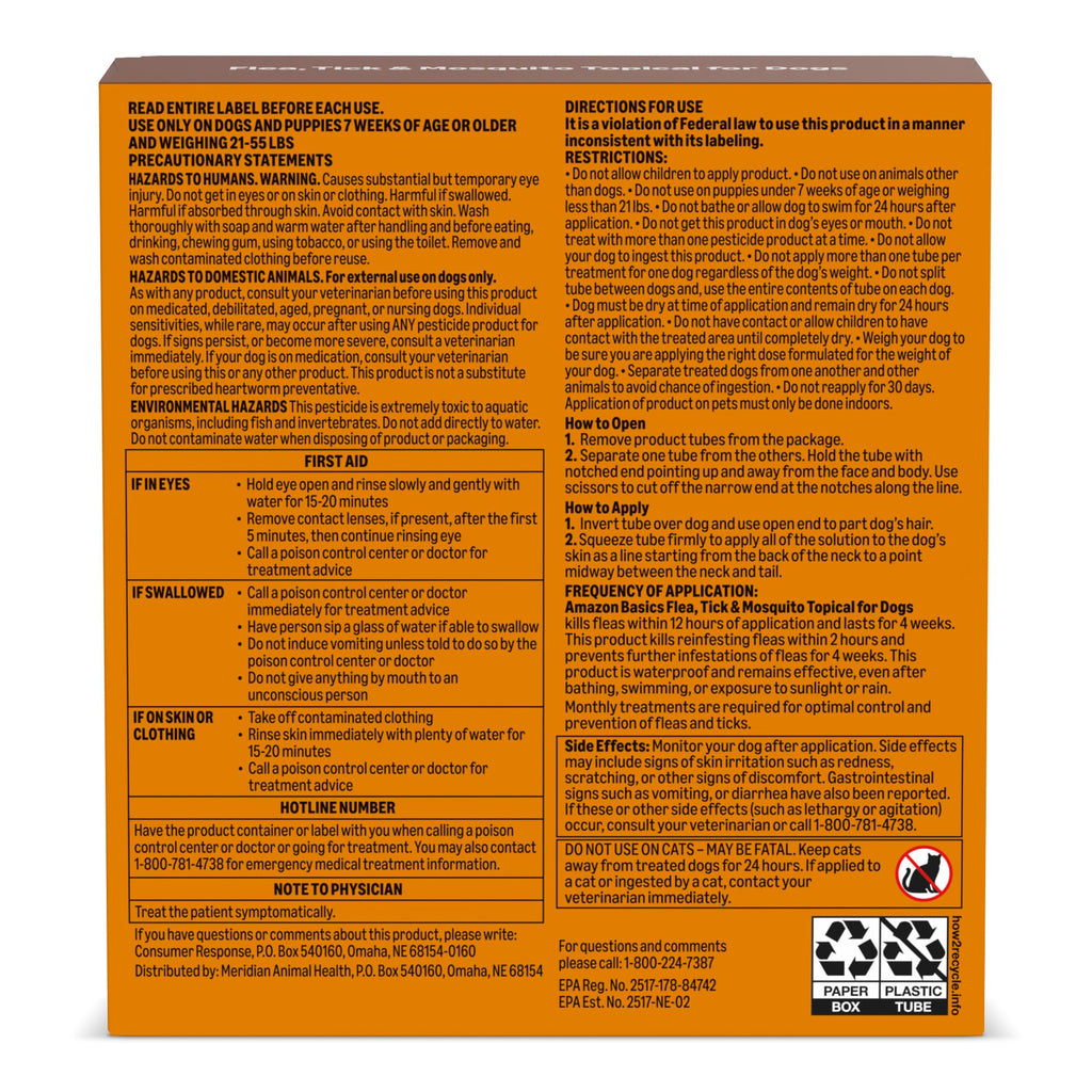 Flea Tick & Mosquito Topical Treatment for Large Dogs 4 Count B738