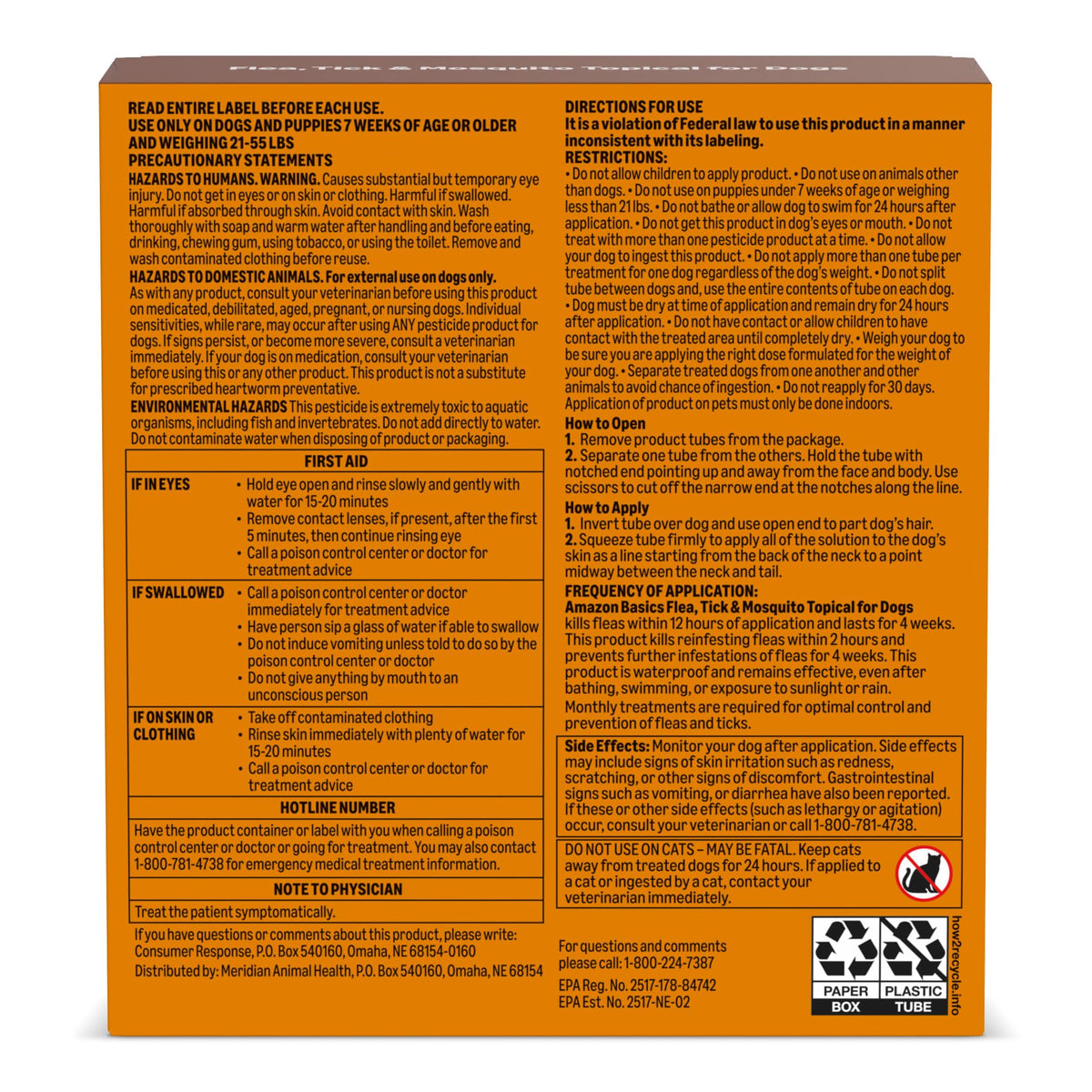 Flea Tick & Mosquito Topical Treatment for Large Dogs 4 Count B738